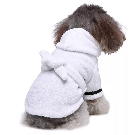 Soft Quick Drying Thickened Luxury Cotton Hooded Bathrobe Super Absorbent Dog Bath Towel Pet Nightwear