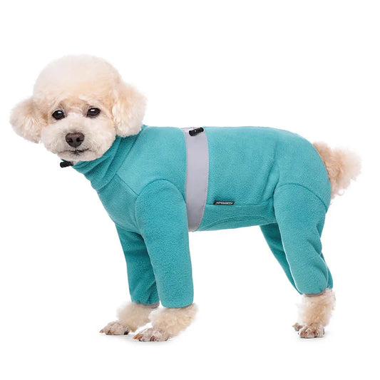 Autumn Winter Clothes for Small Dogs Soft Warm Polar Fleece Pet Jumpsuit Reflective Fully Closed Stomach Coat for Boy Girl Dogs