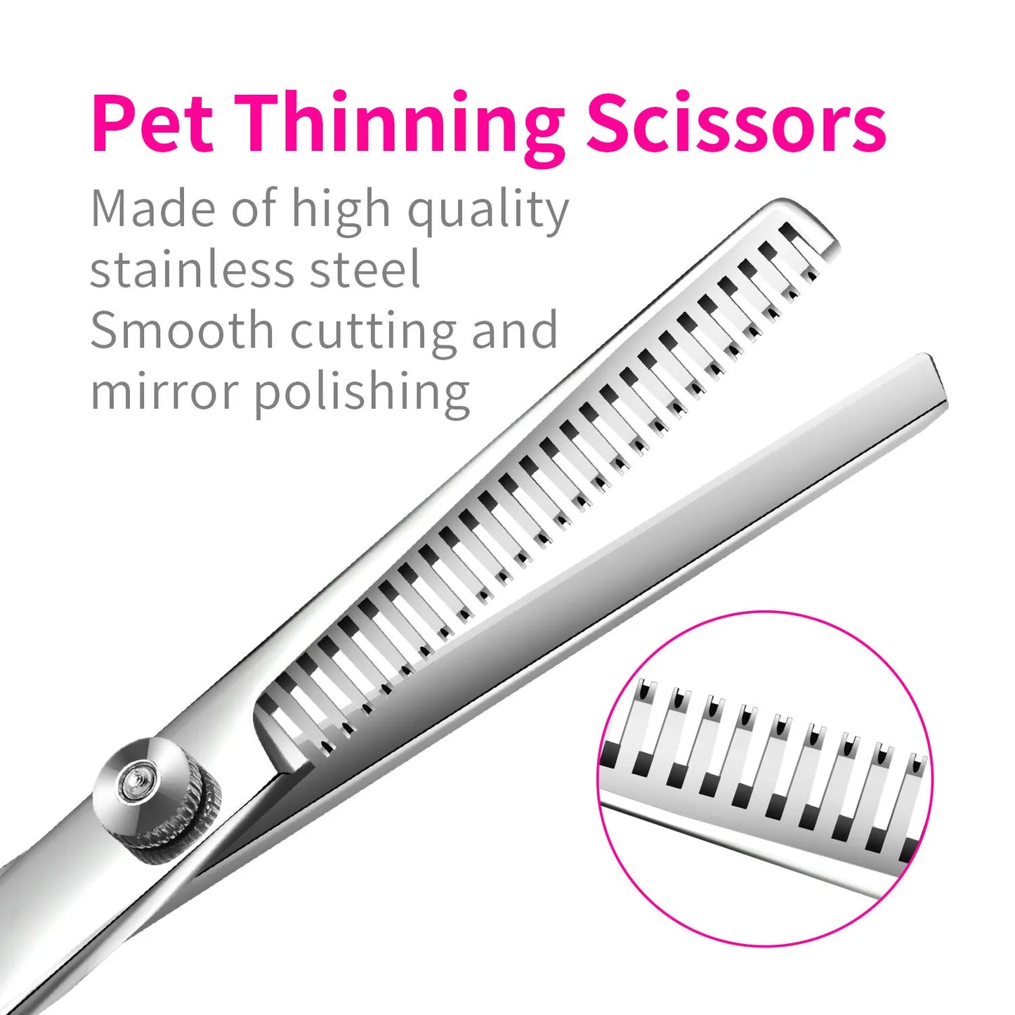 Dog Grooming Scissors Professional Stainless Steel Pet Hair Cutting Shears Safety Round Tip Pet Grooming Scissors Kit