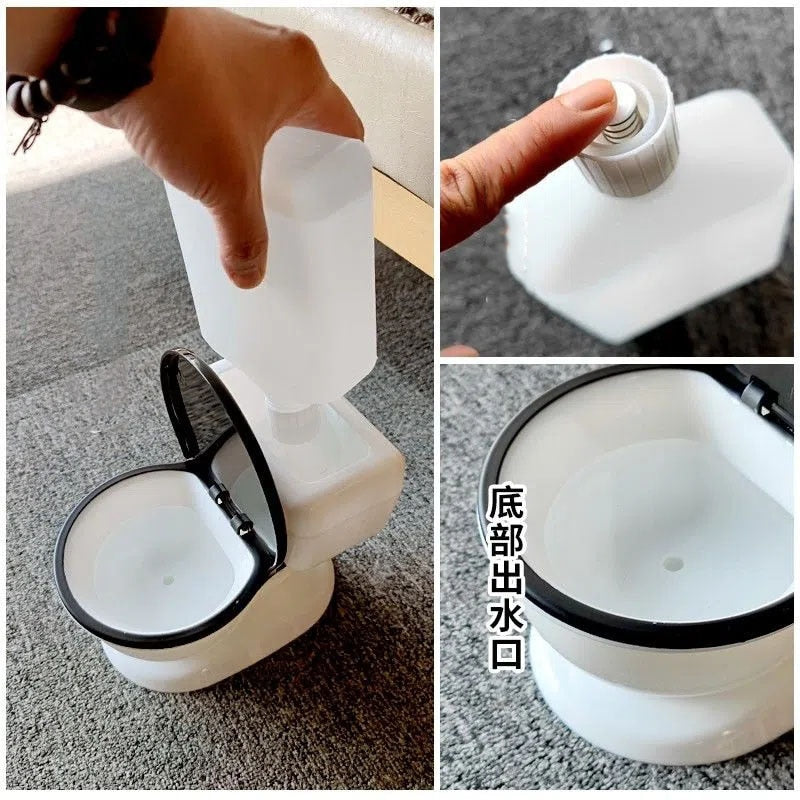 Funny Pets Toilet Drinking Fountain Water Dispenser Puppy Dog Teddy Automatic Flow Unplugged Cat Water Fountain