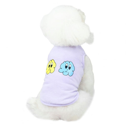 Dog Blouse  Pretty Breathable Washable  Cartoon Pattern Pet Summer Vest Daily Wear