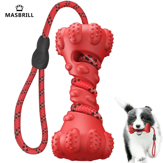 MASBRILL Pet Dog Toy Interactive Rubber Dumbbell for Small Large Dogs Chewing Toys Pet Tooth Cleaning