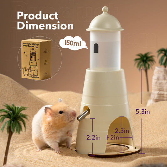 MEWOOFUN&#39;s Gerbil &amp; Dwarf Hamster Water Bottle 150ml Solution Convenient Comfortable Stand and Unique Hideout Design